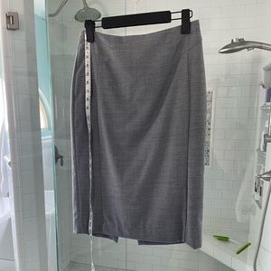 White House Black Market wool blend pencil skirt, gray, size 4, lined, back slit